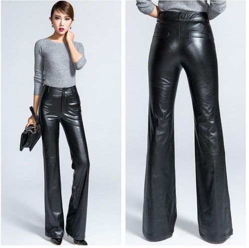 leather pants flare